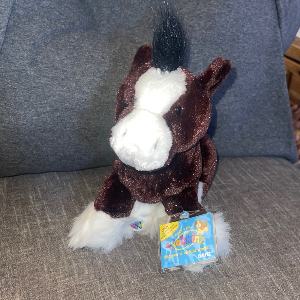 WEBKINZ Ganz Clydesdale Horse HM139 Hang/But tag no code stuffed animal plush
